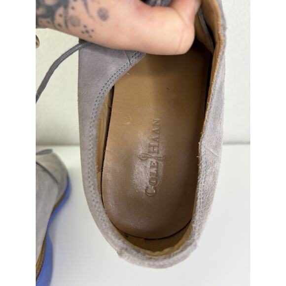 Cole Haan Suede Oxford Shoes Gray Blue Sole Men’s Size 13 Casual Dress main image 4